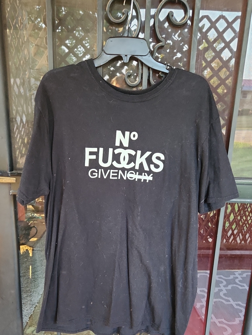 Gildan Black Short Sleeve Graphic Tee with White Statement Print